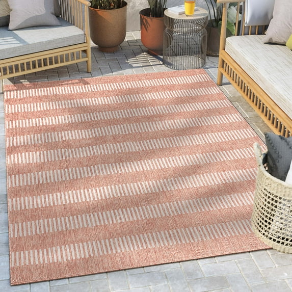 Well Woven Indoor/Outdoor Area Rug 7'10" x 9'10" Manola Fuschia Red Floral Trellis