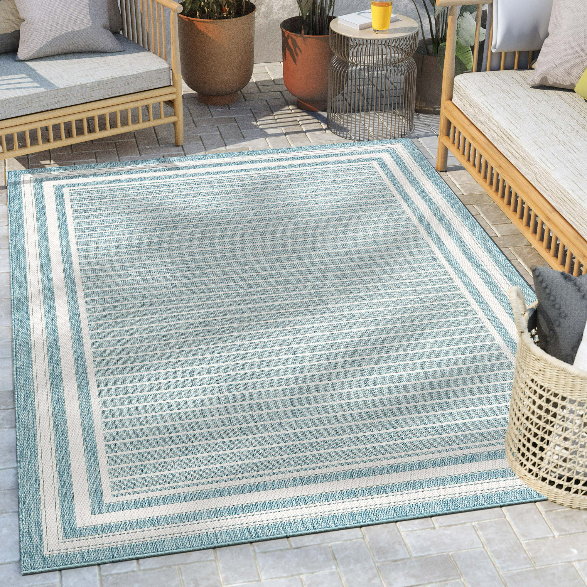 https://i5.walmartimages.com/seo/Well-Woven-Indoor-Outdoor-Frankie-Teal-Blue-White-Striped-Border-7-10-x-9-10-Area-Rug_e738bbd3-ba61-4ae2-9d44-e9997f05a21a.a80f96314e4835ba6af9a88358cd73c1.jpeg?odnHeight=2000&odnWidth=2000&odnBg=FFFFFF
