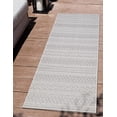 thumbnail image 1 of Well Woven Indoor/Outdoor Runner Rug 2'7" x 9'10" Arwen Grey Moroccan Tribal Striped, 1 of 5