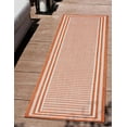 thumbnail image 1 of Well Woven Indoor/Outdoor Runner Rug 2'7" x 9'10" Frankie Orange Striped Border, 1 of 6
