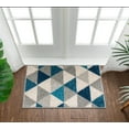 thumbnail image 1 of Well Woven Isometry Blue & Grey Modern Geometric Triangle Pattern 2 x 3 (2' x 3') Area Rug Soft Shed Free Easy to Clean Stain Resistant, 1 of 6