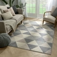 thumbnail image 1 of Well Woven Isometry Geometric Grey Triangle Area Rug 5x7 (5'3" x 7'3"), 1 of 8