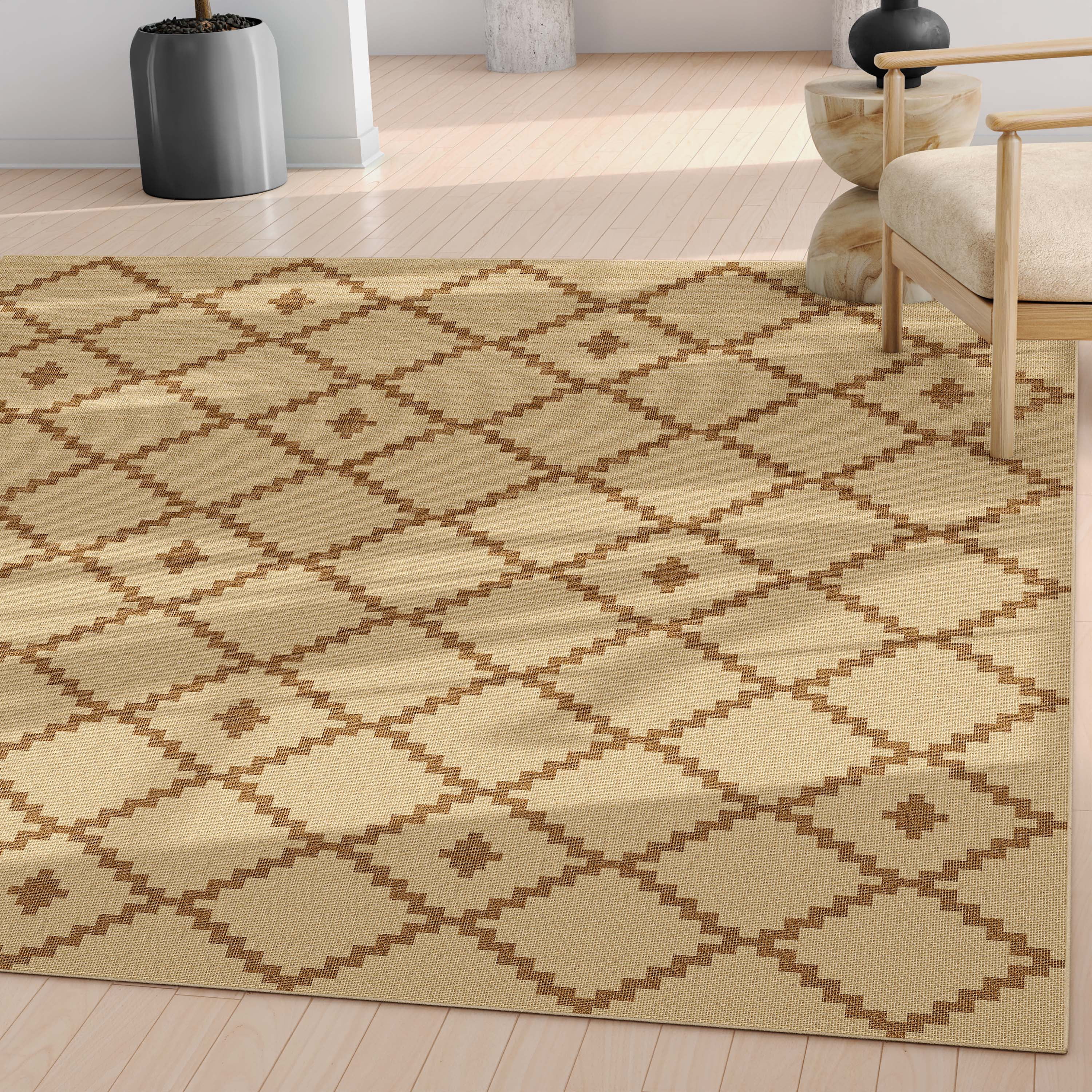 Well Woven Jute Akita Modern Moroccan Flat-Weave Beige 5' x 7' Area Rug