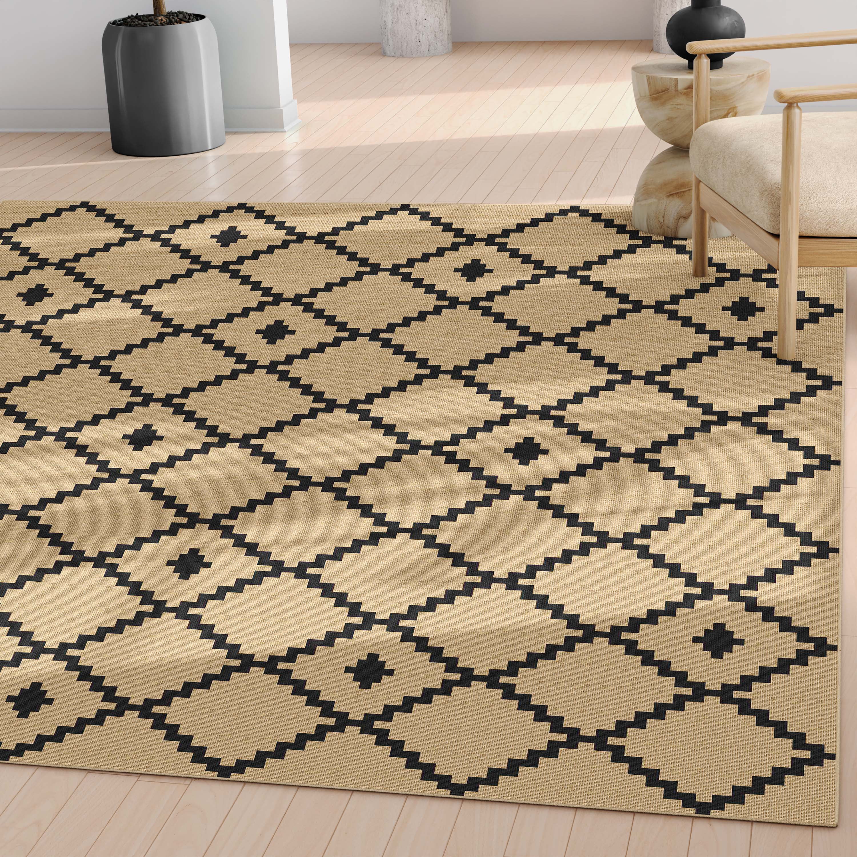 Well Woven Jute Akita Modern Moroccan Flat-Weave Black 7'10" x 9'10" Area Rug
