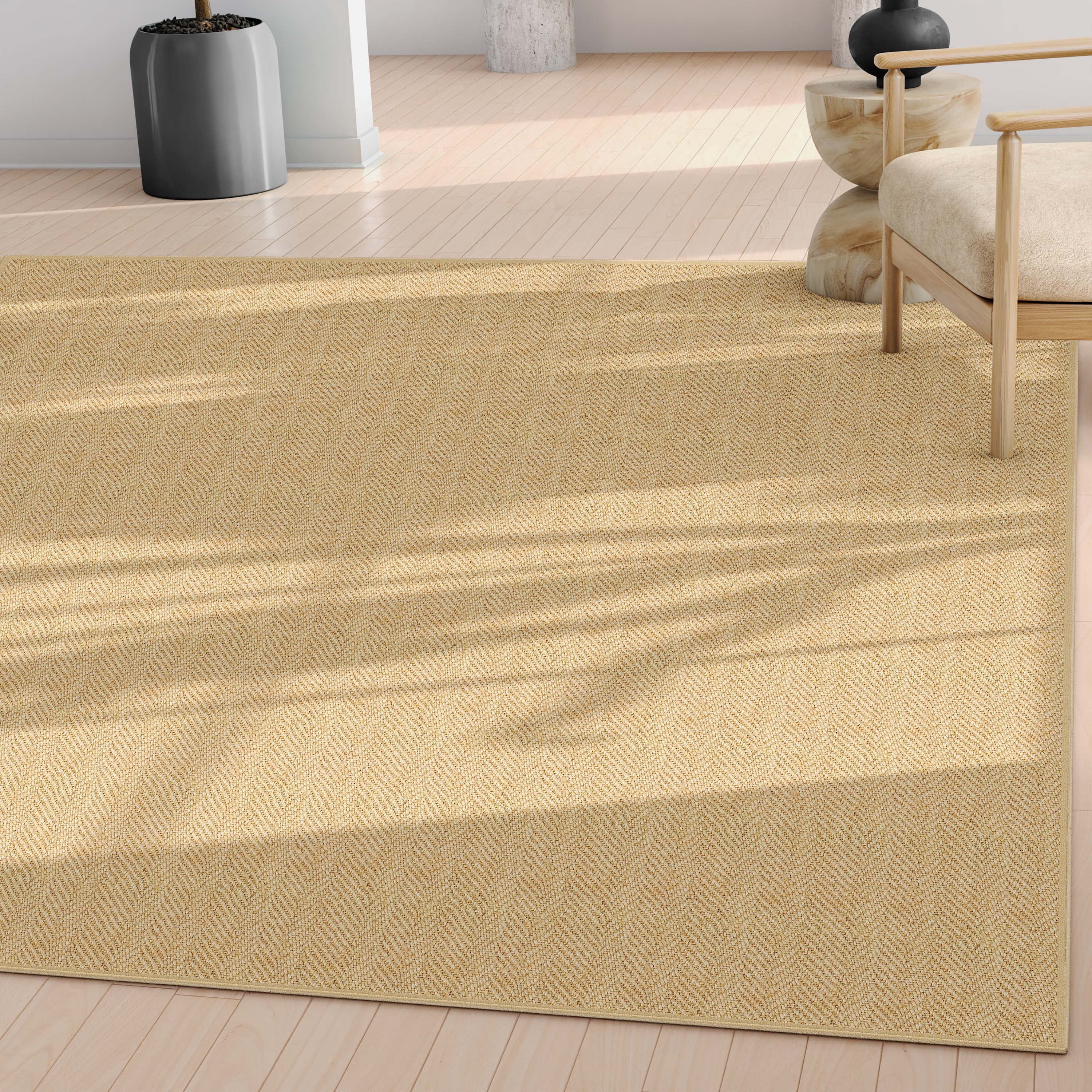 Well Woven Jute Boerboel Modern Geometric Flat-Weave Beige 7'10" x 9'10" Area Rug