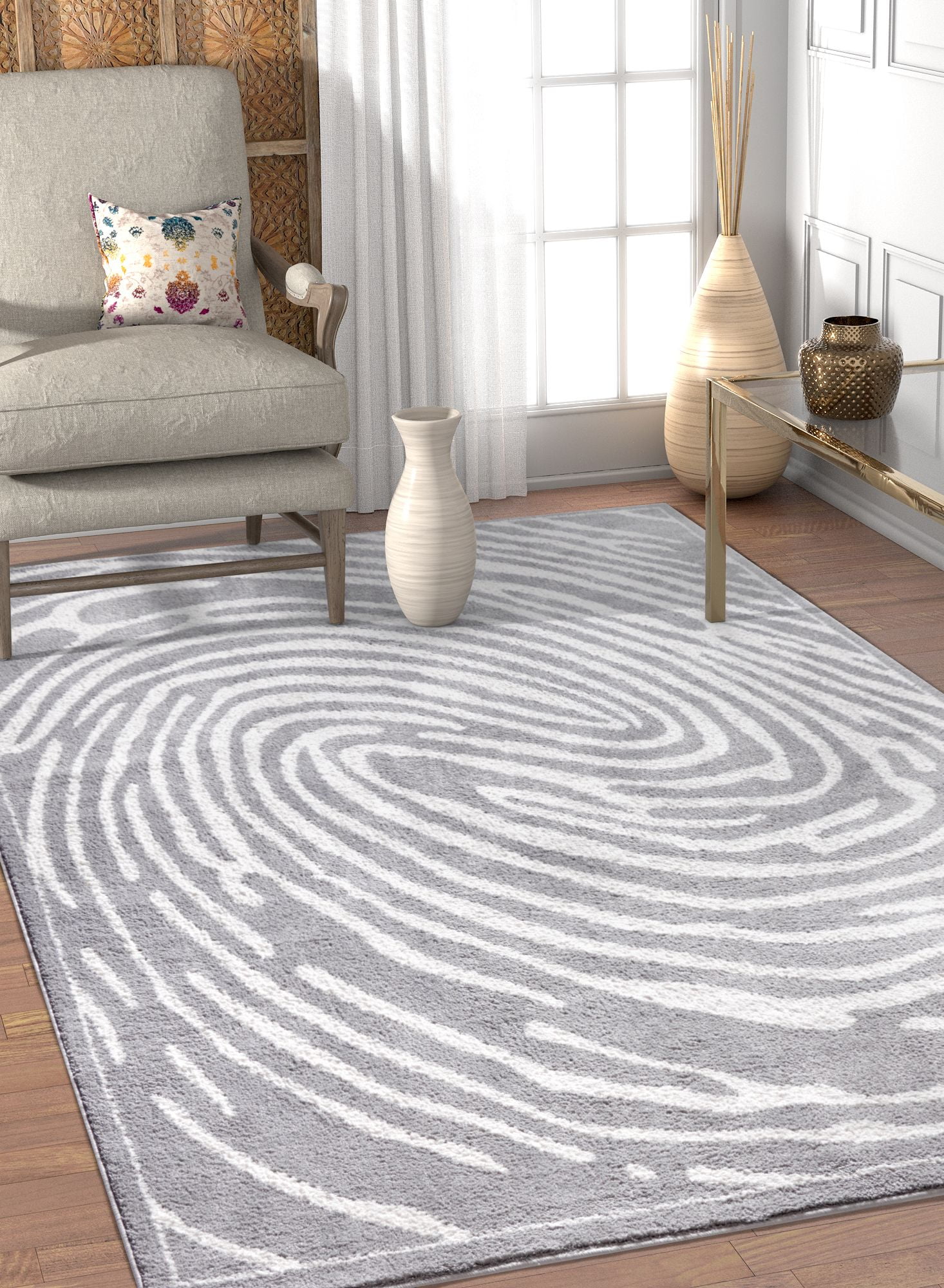 Well Woven Kasper Delightful Modern Grey Soft Area Rug - Walmart.com