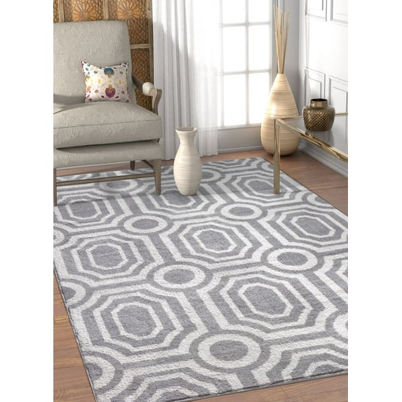 Well Woven Kasper Leos Modern Grey Soft Area Rug