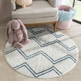thumbnail image 1 of Well Woven Kennedy Chevron Area Rug, 4' x 4', Cotton Fringe For Authentic Look, Super Soft Pile, Durable, Easy To Clean, 1 of 8