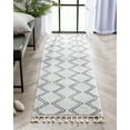 thumbnail image 1 of Well Woven Kennedy Reeve Modern Chevron Pattern Kids Grey Ivory 2'3" x 7'3" Runner Rug, 1 of 8
