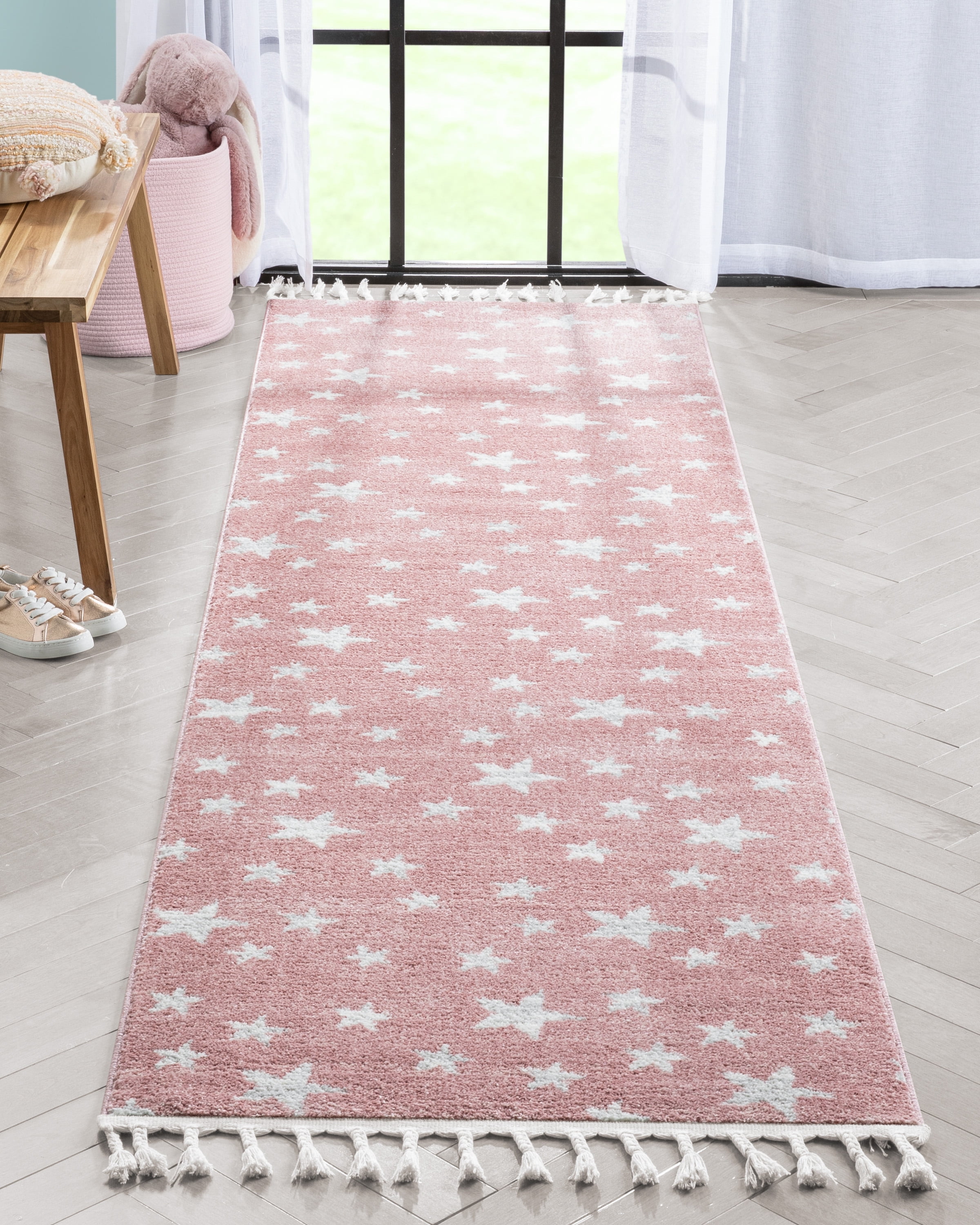 Aplinestars Rug Well Woven Kennedy Stars Runner Rug - Stain-Resistant - 27 x 910 ...