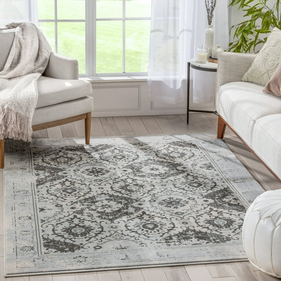 Well Woven Kensington Marjorie Modern Kids Shag Oriental Grey Plush Pile 2'7'' x 9'10'' Runner Rug