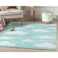 thumbnail image 1 of Well Woven Kids Rugs Cloud 9 Modern Green Printed Distressed Machine Washable 6' x 9' Area Rug, 1 of 1