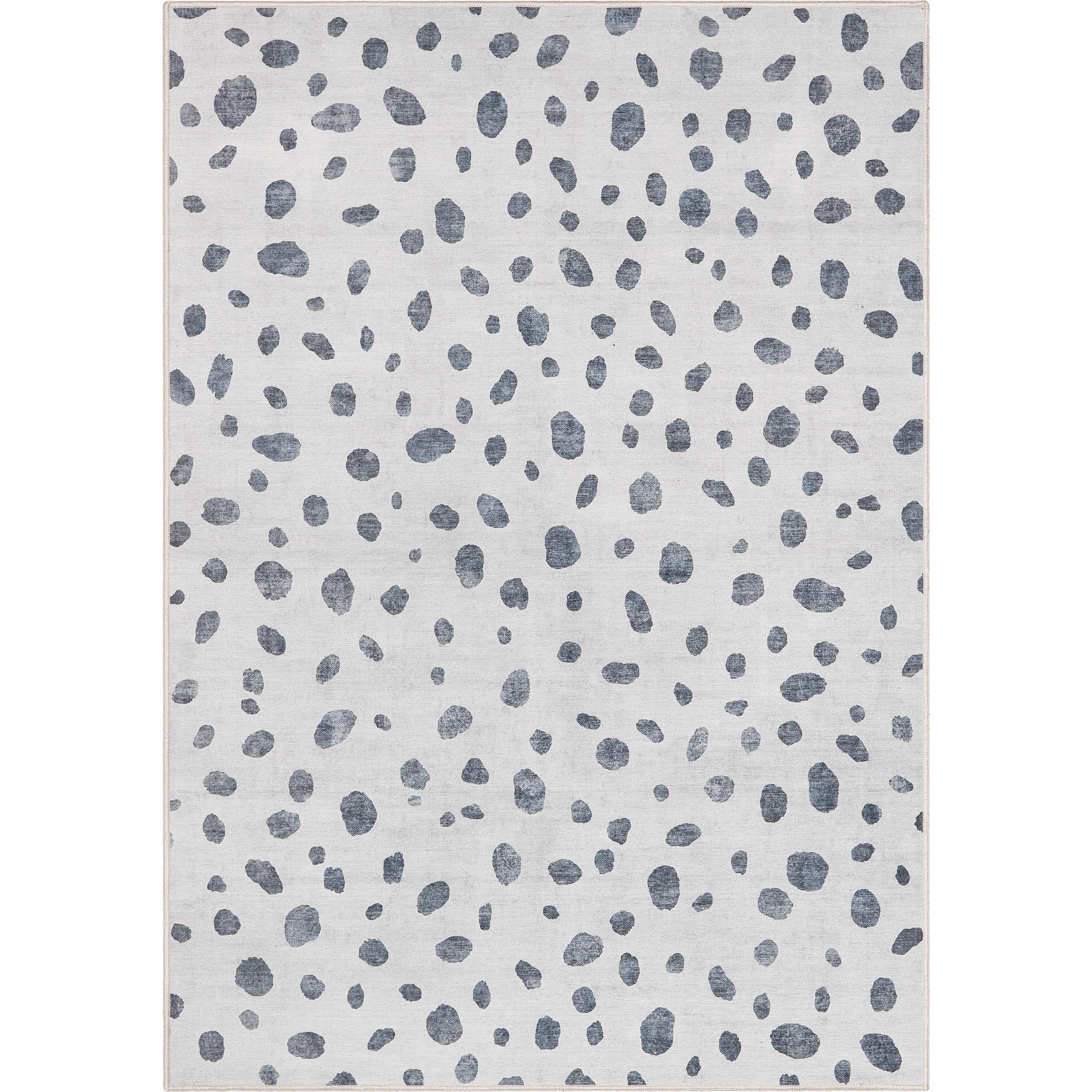 Well Woven Kids Rugs Dots Pattern Ivory Black Flat Pile Easy to Clean 5' x 7' Area Rug for Living Room Dining Room Bedroom and Kitchen