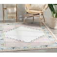 thumbnail image 1 of Well Woven Kids Rugs Ethnic Soft Medallion Modern Pink Beige Printed Distressed Machine Washable 3'3" x 5' Area Rug, 1 of 7