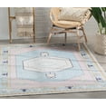 thumbnail image 1 of Well Woven Kids Rugs Ethnic Soft Medallion Modern Pink Light Blue Printed Distressed Machine Washable 6' x 9' Area Rug, 1 of 7