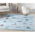 thumbnail image 1 of Well Woven Kids Rugs Traffic Modern Blue Printed Distressed Machine Washable 6' x 9' Area Rug, 1 of 7