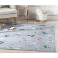 thumbnail image 1 of Well Woven Kids Rugs Traffic Modern Grey Printed Distressed Machine Washable 3'3" x 5' Area Rug, 1 of 7