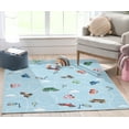 thumbnail image 1 of Well Woven Kids Rugs Traffic Modern Light Blue Printed Distressed Machine Washable 6' x 9' Area Rug, 1 of 7