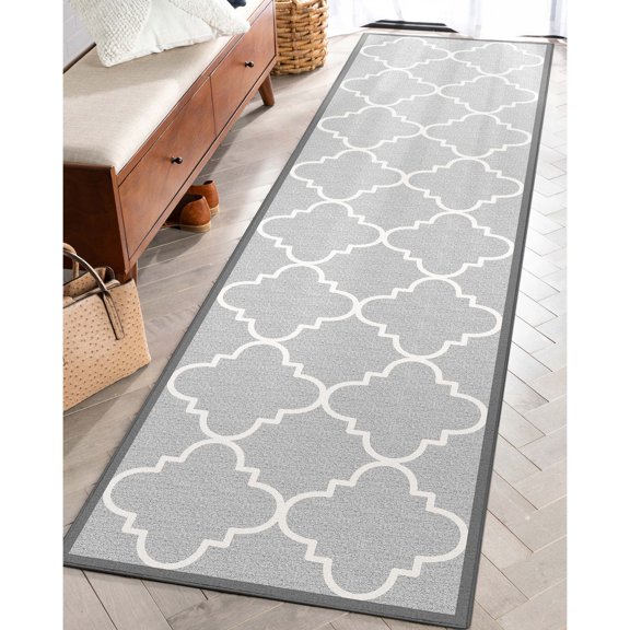 Well Woven Kings Court Brooklyn Trellis Modern Moroccan Gray 2'7" x 9'10" Runner Rug