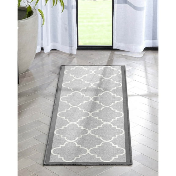 Well Woven Kings Court Brooklyn Trellis Modern Moroccan Gray 20" x 5' Runner Rug