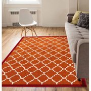 Well Woven Kings Court Brooklyn Trellis Modern Red Machine Washable Indoor/Outdoor 7'10" x 9'10" Area Rug