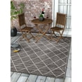 thumbnail image 1 of Well Woven Kings Court Clover 3'3" x 4'7" Modern Geometric Lattice Trellis Grey Non-Slip Indoor/Outdoor Area Rug, 1 of 2