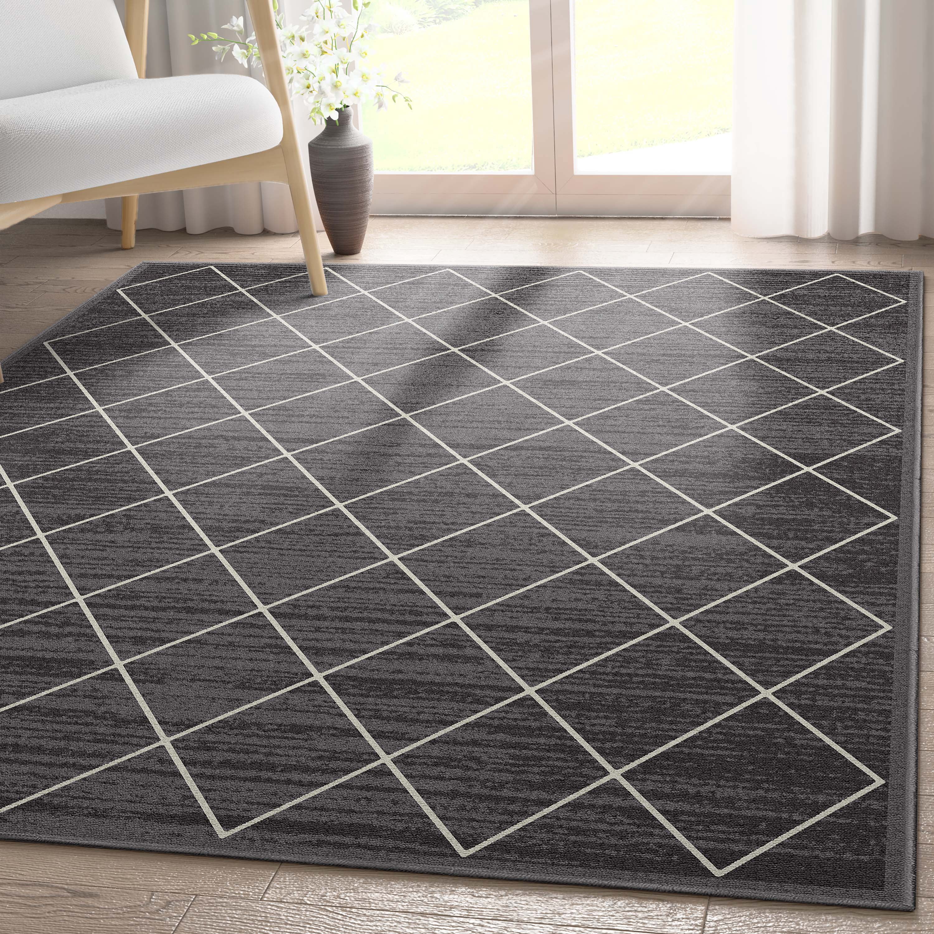 Well Woven Kings Court Clover Modern Moroccan Dark Gray 5' x 7' Area Rug