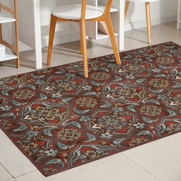 Well Woven Kings Court Florence Brown Traditional Modern Floral Brown 3'3" x 4'7" Area Rug