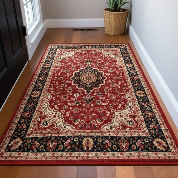 Well Woven Kings Court Gene Traditional Medallion Persian Red 3'3" x 4'7" Area Rug