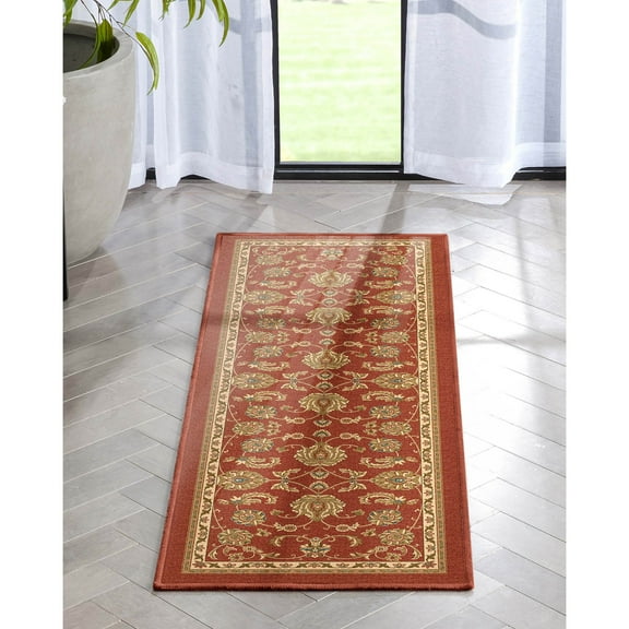 Well Woven Kings Court Tabriz Red Traditional Modern Oriental Red 20" x 5' Runner Rug