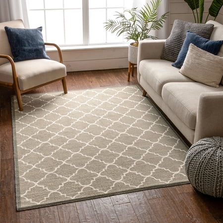 Well Woven Kings Court Trellis Modern Area Rugs, Gray