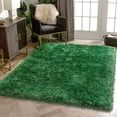 thumbnail image 1 of Well Woven Kuki Chie Glam Solid Textured Ultra-Soft Green 2'3" x 7'3" Runner Two-Tone Shag Area Rug, 1 of 8