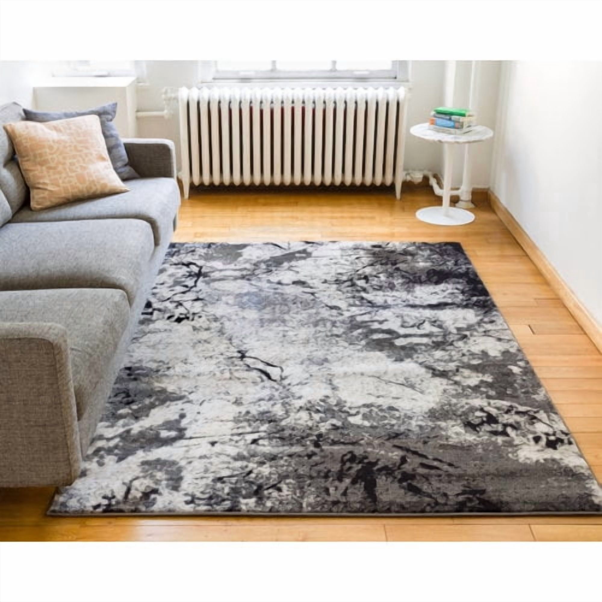 Well Woven LX-67-5 Supurasshu Modern Rug, Grey - 5 ft. 3 in. x 7 ft. 3 in.