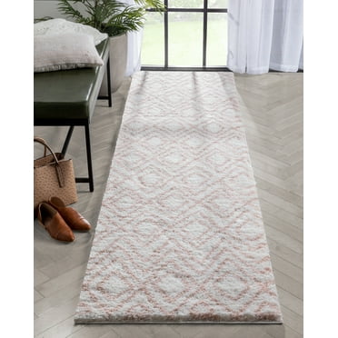 Well Woven Langone Blush Super Thick & Soft Tribal Diamond Runner Rug 2x7 (2'3" x 7'3")