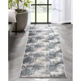 thumbnail image 1 of Well Woven Lellit Grey Blue Abstract Geometric Squares Modern 2'3" x 7'3" Runner Rug, 1 of 8