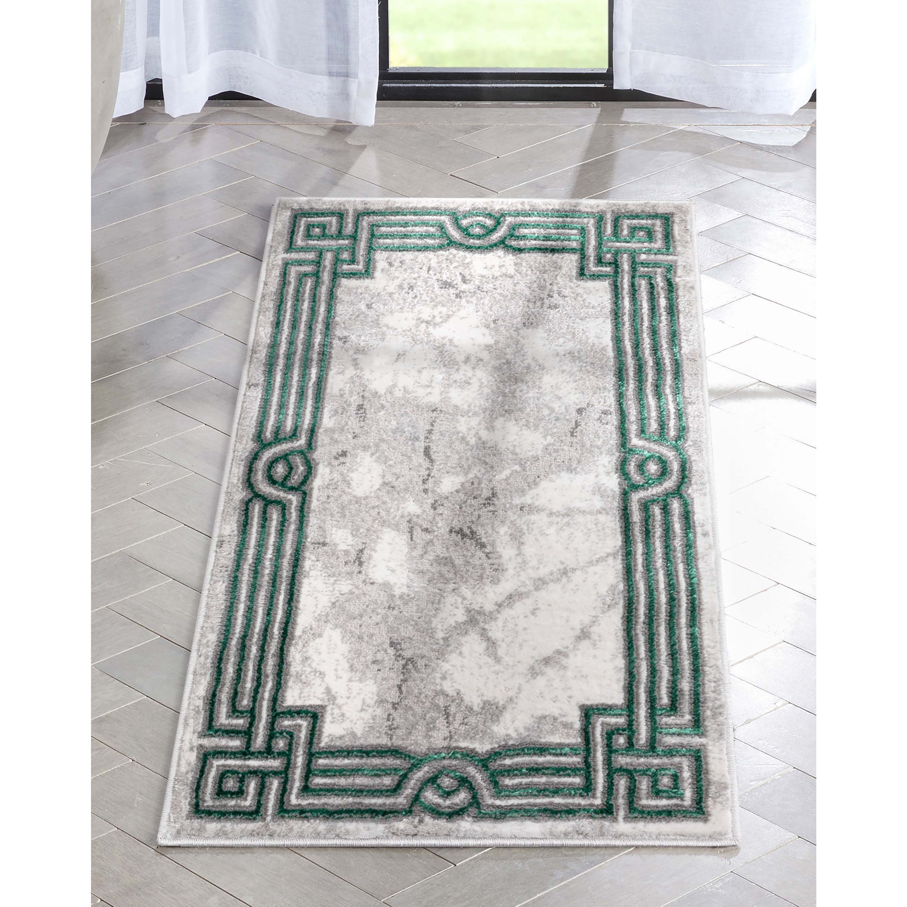 Well Woven Lezlee Abstract Modern 2' x 3' Area Rug Emerald Green