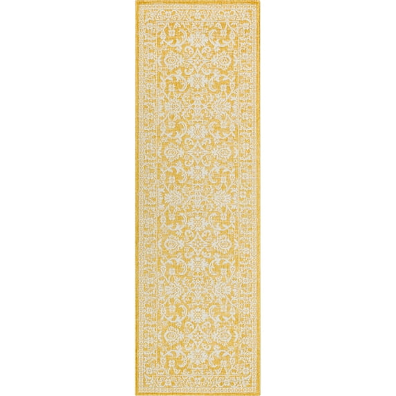 Well Woven Lia Delphi Oriental Persian Yellow 2'3" x 7'3" Runner Indoor/Outdoor Rug
