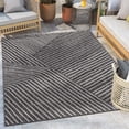 thumbnail image 1 of Well Woven Linden Grey Indoor / Outdoor Flat Weave Pile Stripes Geometric Pattern 5x7 (5'3" x 7'3") Area Rug, 1 of 8
