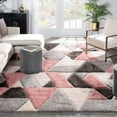 thumbnail image 1 of Well Woven Loecke Blush Triangle Boxes Geometric Thick Soft Plush 3D Textured Shag Area Rug 5x7 (5'3" x 7'3"), 1 of 7