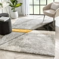 thumbnail image 1 of Well Woven Lolly Mori Abstract Geometric Yellow Grey 9'3" x 12'6" 3D Texture Shag Area Rug, 1 of 7