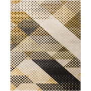 Well Woven London Abbey Modern Abstract Geometric Yellow 9'3" x 12'3" Area Rug