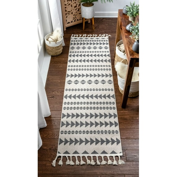 Well Woven Loop-De-Loop Arbor Tribal Geometric Moroccan Light Blue 3'11" Round Area Rug