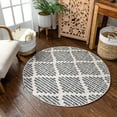 thumbnail image 1 of Well Woven Loop-De-Loop Cruce Geometric Tribal Grey 3'11" Round Area Rug, 1 of 2