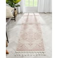 thumbnail image 1 of Well Woven Loop-De-Loop Mara Floral Botanical Pattern Blush Kilim-Style 2'3" x 7'3" Runner Area Rug, 1 of 9