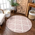 thumbnail image 1 of Well Woven Loop-De-Loop Round Trellis NA Modern Area Rug, Pink, 1 of 2