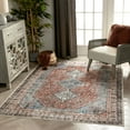 thumbnail image 1 of Well Woven Lotus Menda Blush Vintage Bohemian Meallion Oriental 7'10" x 9'10" Machine Washable Flat-Weave Area Rug, 1 of 8