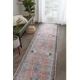 thumbnail image 1 of Well Woven Lotus Menda Light Blue Vintage Bohemian Meallion Oriental 2'7" x 9'10" Runner Machine Washable Flat-Weave Area Rug, 1 of 8