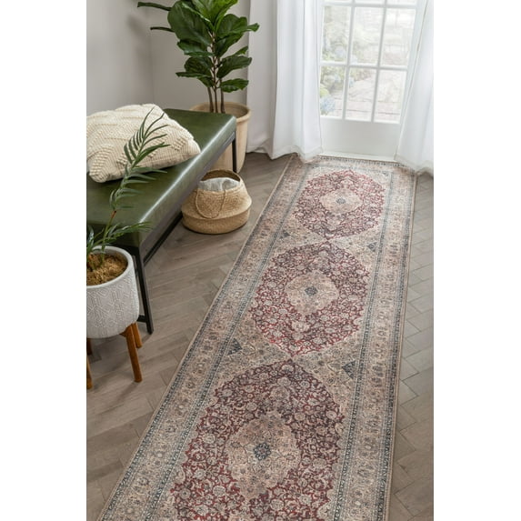 Well Woven Tonti Red Washable Vintage Style Persian Runner Rug 3x10 (2'7" x 9'10")