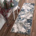 thumbnail image 1 of Well Woven Luxbury Supurasshu Modern Distressed Abstract Blue 2'3" x 7'3" Runner Rug, 1 of 6