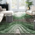 thumbnail image 1 of Well Woven Luze Green Hourglass Waves Geometric Thick Soft Plush 3D Textured Shag Area Rug 5x7 (5'3" x 7'3"), 1 of 7